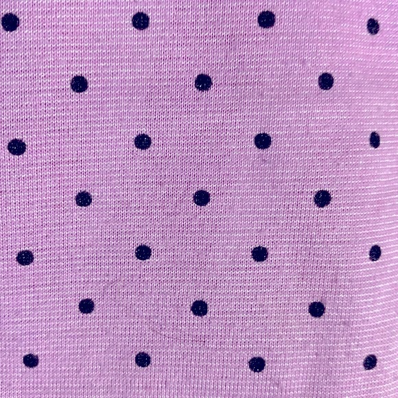 KAFA Confections lavender cami with black ruffle neck and black pin dots - Picture 3 of 6